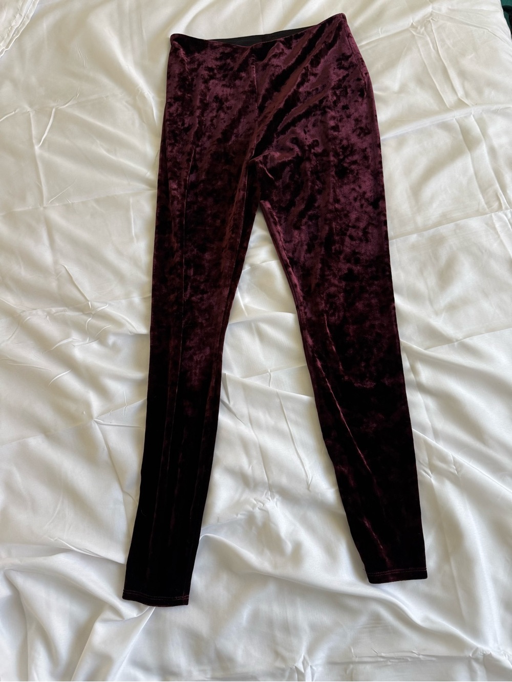 Lysse Velvet Leggings in Deep Burgundy